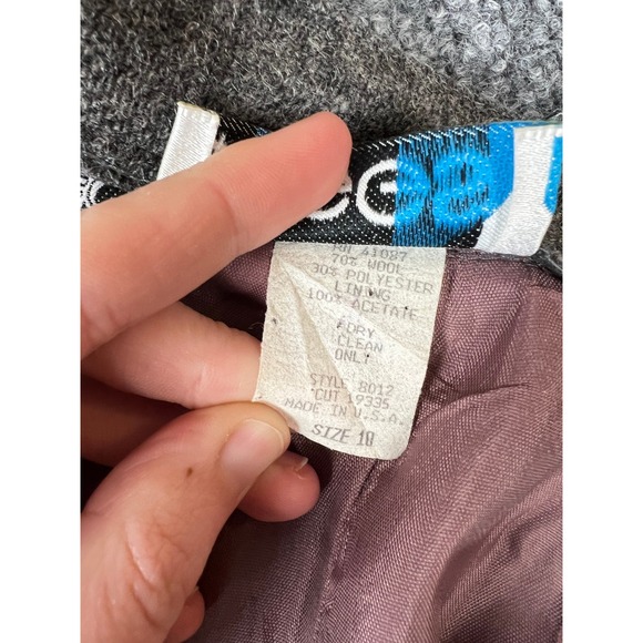 Briggs Skirt Sz 27 Grey Tweed Wool Blend Pencil Skirt Midi Made in USA Vinatge - Picture 6 of 8